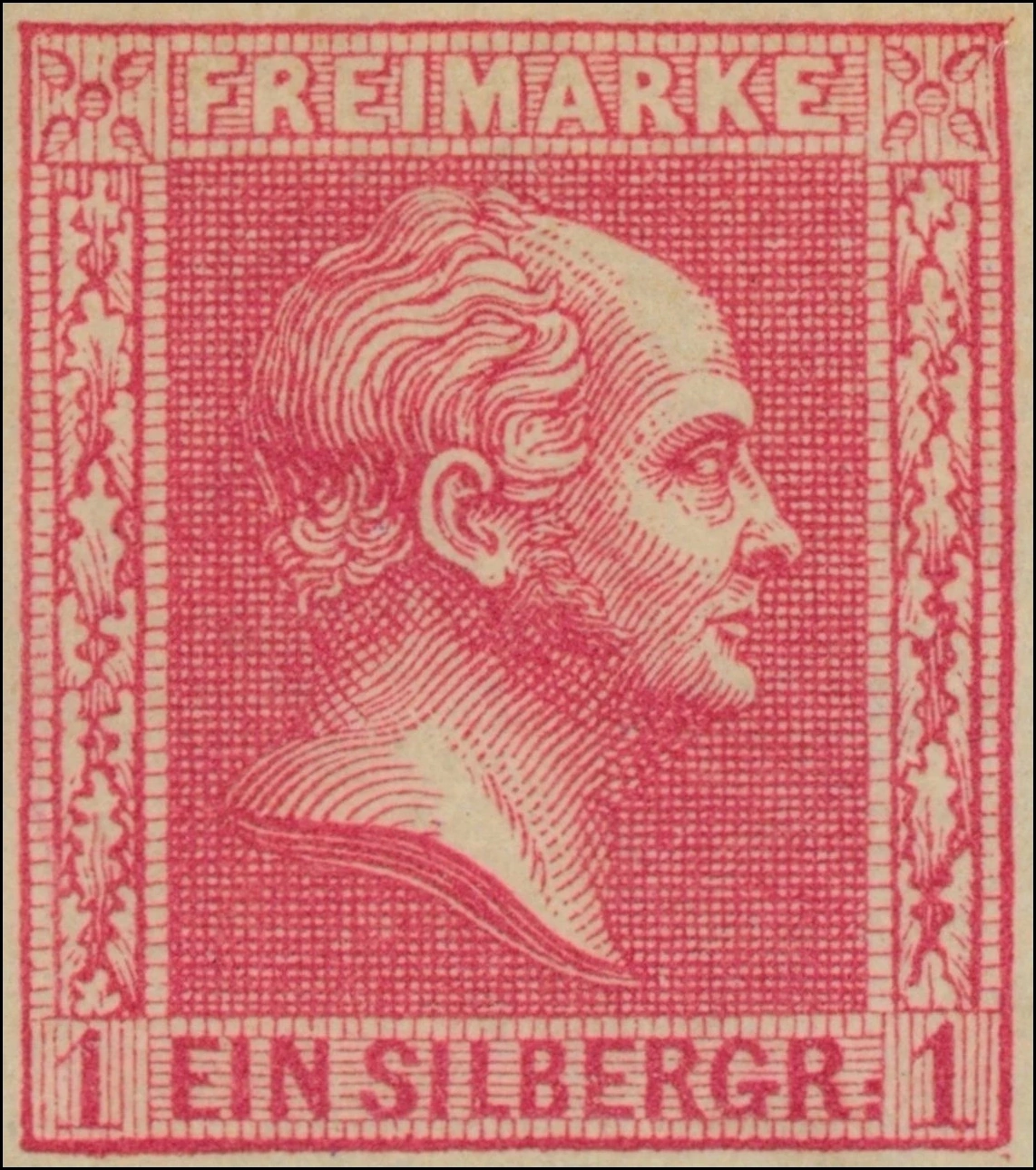 Preußen MiNr. 10, 1 Silbergroschen, Karmin, ungebraucht