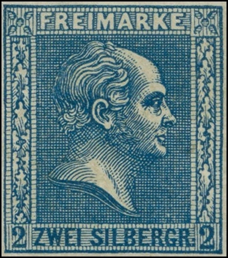 Preußen MiNr. 11, 2 Silbergroschen, Blau, ungebraucht