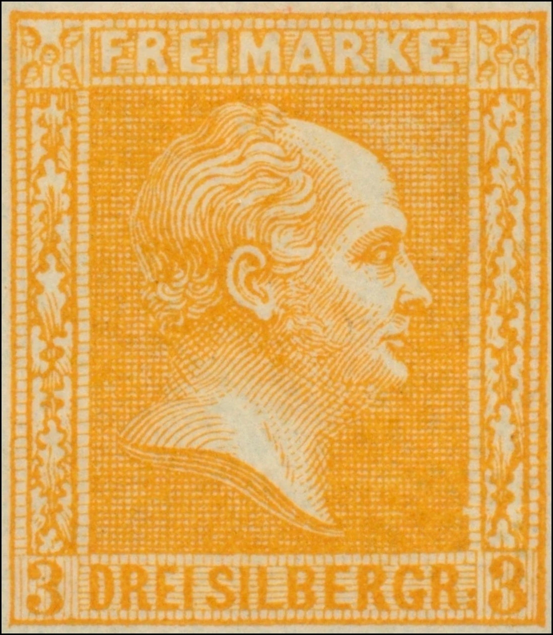 Preußen MiNr. 12, 3 Silbergroschen, Orange, ungebraucht