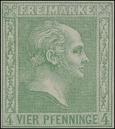 Preußen MiNr. 9, 4 Pfennige, Grün, ungebraucht